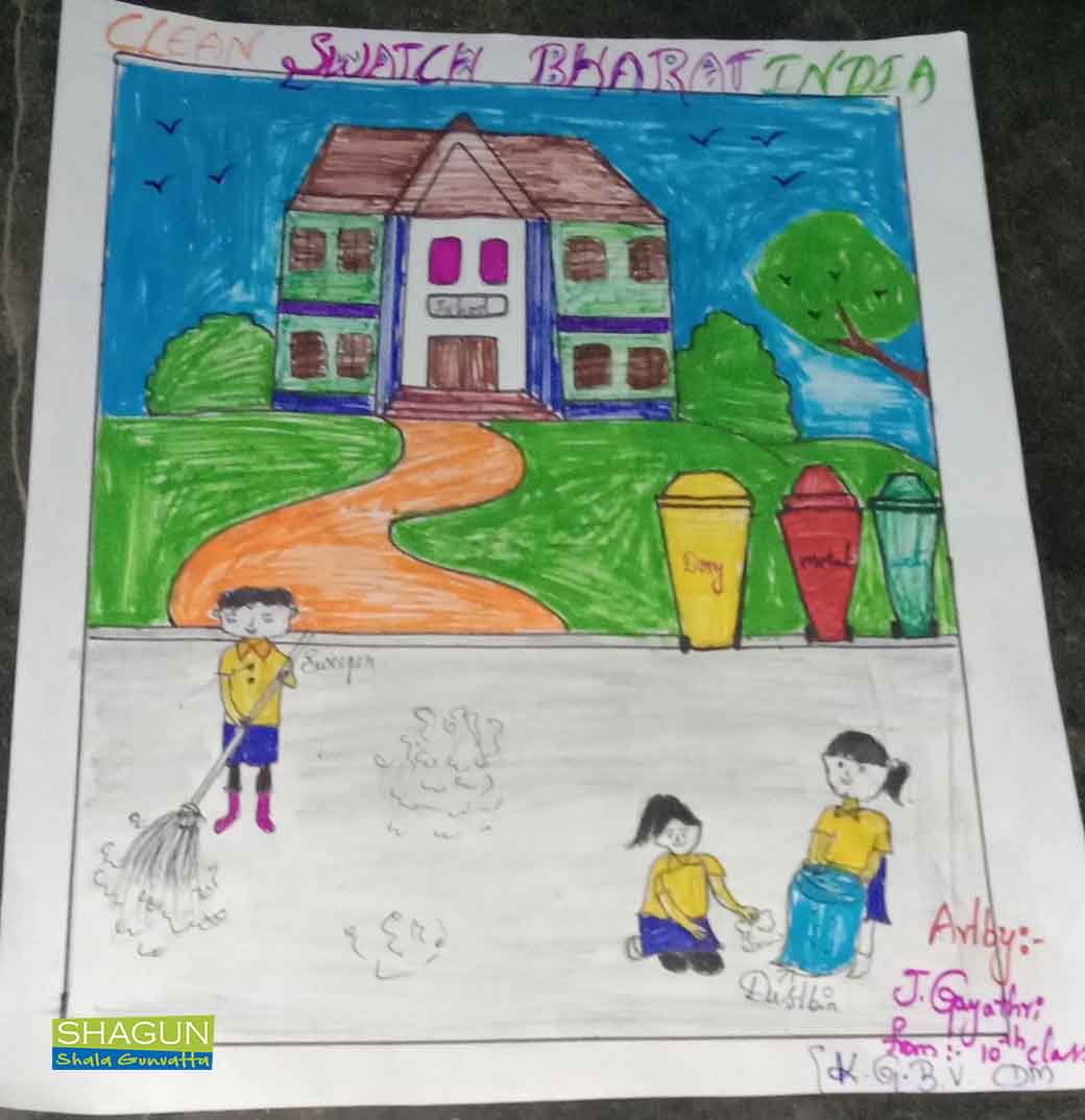 Swachh Bharat Abhiyan drawing clean India oil pastel color | how to draw
